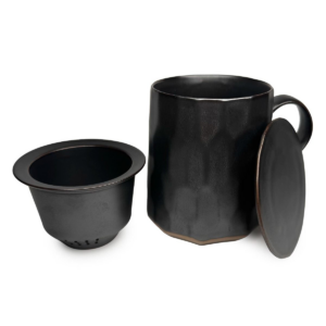 Taza Metal Negra Con Infusor 350ml