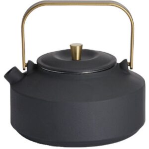 Tetera Negra con asa dorada, hierro colado 0,80 l.