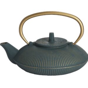 Tetera Verde/Dorado hierro colado 0,60 l.